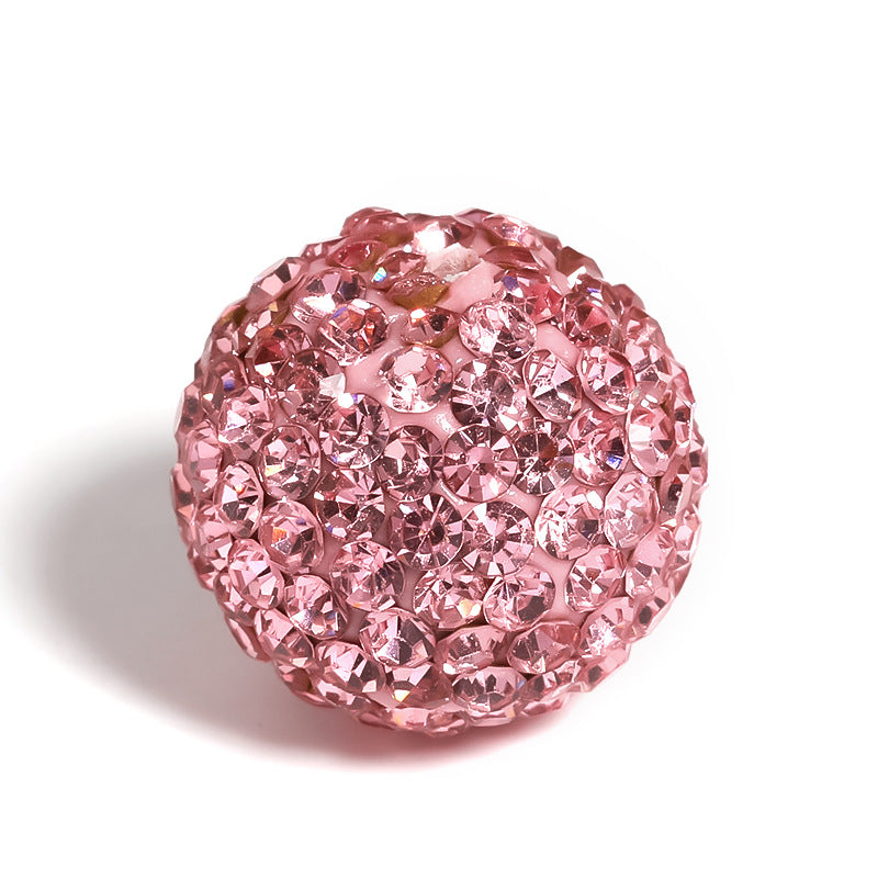 Wholesale 10pcs/pack 16mm Shambhala Clay Drill Ball Colorful Rhinestone Soft Clay Beads